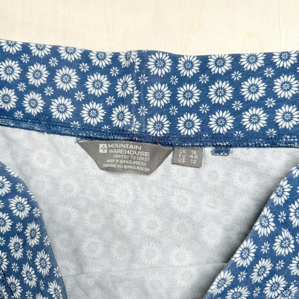 Mountain Warehouse Blue White‎ Flowers Maxi Skirt US 12 Floral Long